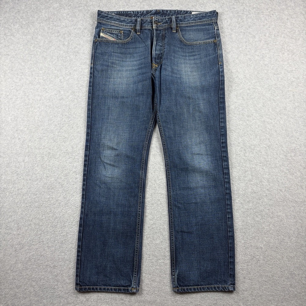 Diesel Jeans Mens 32x30 Blue Larkee Regular Straight Denim 0074W